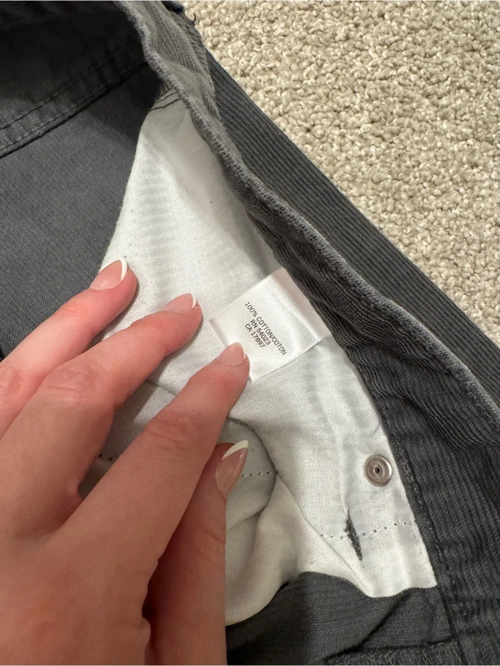 Banana Republic Gray Straight Corduroy Pants